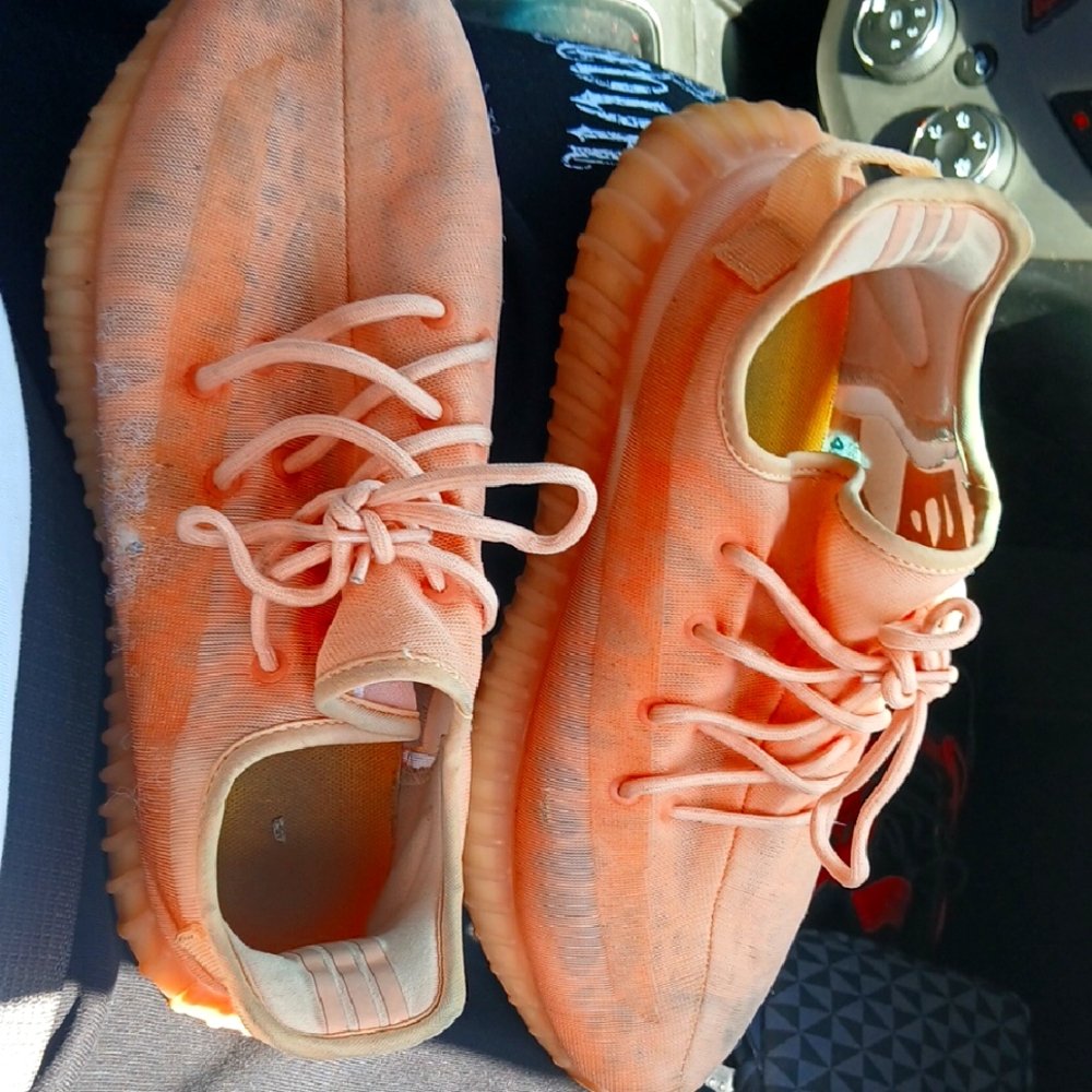 Yeezy Orange Athletic Shoes with Distinctive Design